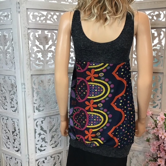 Boho Sleeveless Sweater Tunic Top Medium - Picture 4 of 5